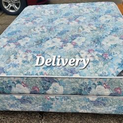 Queen Mattress And Box Springs With Metal Frame 