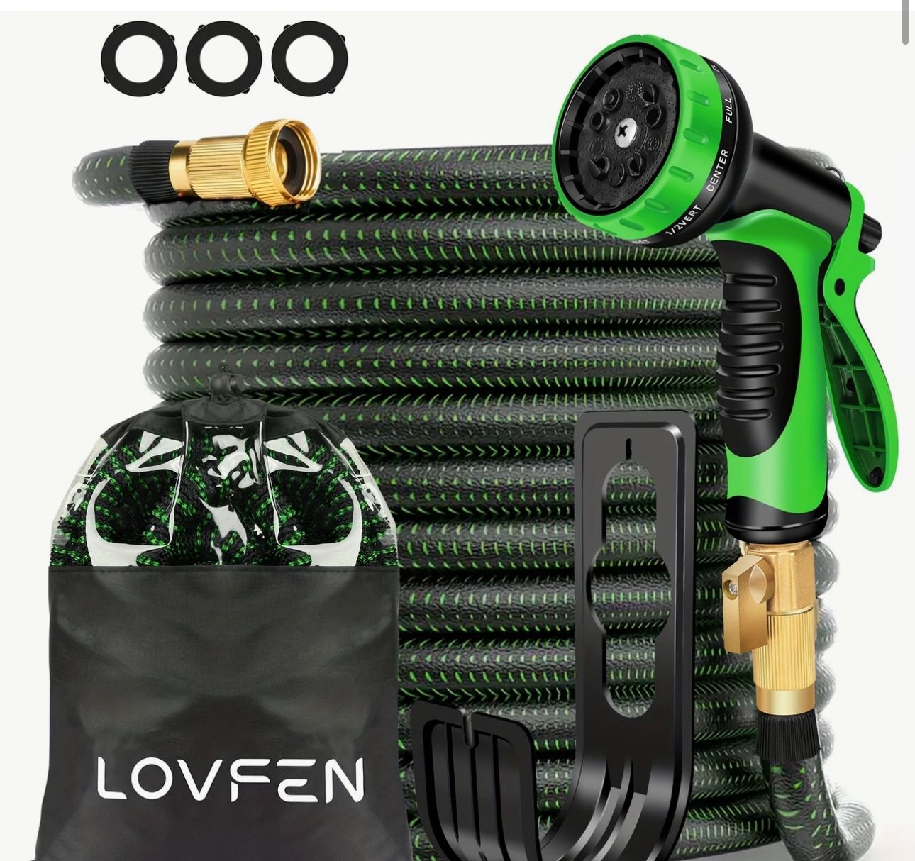 LOVFEN 75ft Heavy Duty Expandable Garden Hose