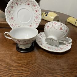 Vintage Antique Set Of 2 Mitterteich Lady Claire Teacup & Saucer Porcelain made by Mittereich German 