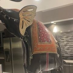 Tall Metal Elephant Statue