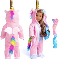 18 Inch Doll Clothes Unicorn Onesie Pajamas (New)