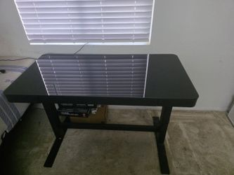 Black Gaming Desk with Metal Frame