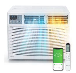 ROVSUN 8000 BTU Window Air Conditioner with Heat, AC Unit for Window, 115V 4-in-1 Cool, Heat, Dehumidify & Fan, APP & Voice Control, Works with Alexa/