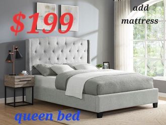 QUEEN SIZE BED FRAME SPECIALS ADD MATTRESS $ 149 FINANCING AVAILABLE IS EASY TO QUALIFY WITH NO MONEY DOWN CREDITO FACIL
