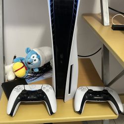 Ps5 With Cables And 2 Controllers 