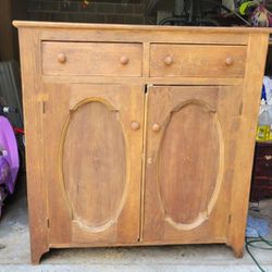 Antique Pine Wood Jelly Cabinet Cupboard 