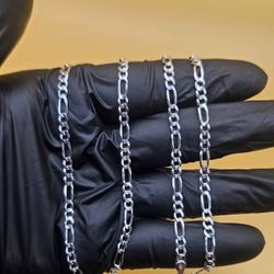 Italian 24" S925 Figaro Chain - 3.5 mm