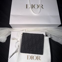 Dior Christian CD Mens Oblique Jacquard Bifold Wallet