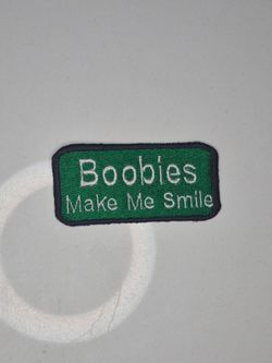 Boobies Make Me Smile Patch 3" X 1 1/2"