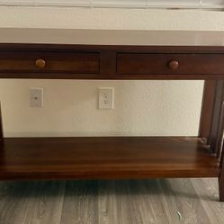Ethan Allen Cherry Wood Sofa Table Or Hallway Table