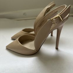 Nude Patent Slingback Stiletto Heels - Chic & Polished