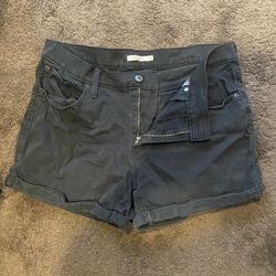 Black Levi Mid Length Shorts