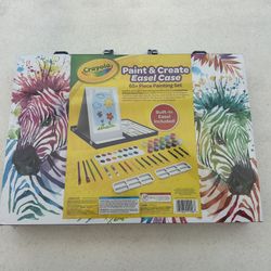 Crayola Paint & Create Easel Case 65+ Piece Painting Kit NEW