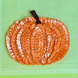 Vintage 90s Sequin Pumpkin Appliqué