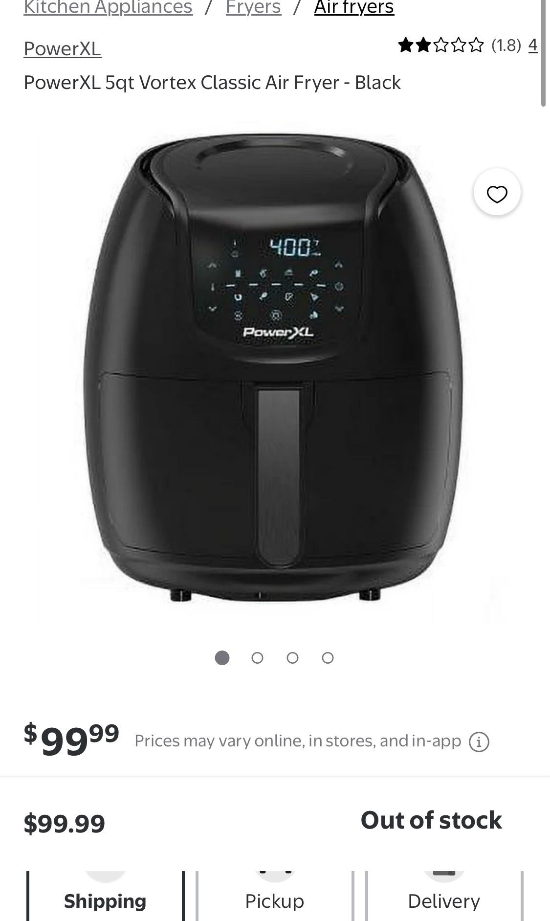 Power XL 5 qt vortex classic air fryer