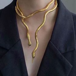Bendable Snake Necklace Flexible Twisty Multi-Purpose Necklace Bracelets Boa Pattern Collar Necklace Punk Gothic Jewelry