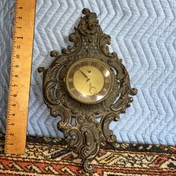 Heavy Brass Clock (No Key Untested)