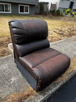 FREE Brown Faux Leather Armless Accent Chair