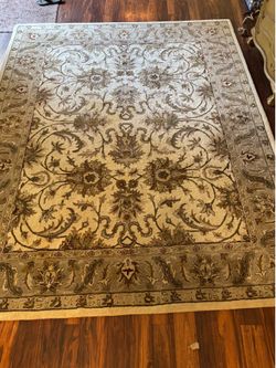 Wool Rug, Ivory/Green