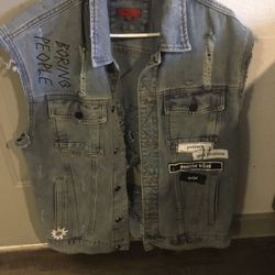 No Sleeve Jean Jacket