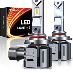 JONSDANY 9005/HB3 LED Headlight Bulbs 24000LM 120W,6500K White,600% Brighter HB3 9005 LED Bulb,Plug-and-Play LED Bulbs,99% Canbus Ready,IP68,Pack of 2