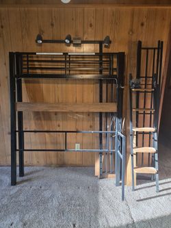 Full size loft bed with desk
