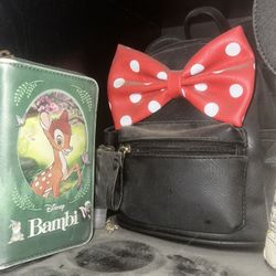 Minnie Mouse Mini Backpack And Bambi Wallet