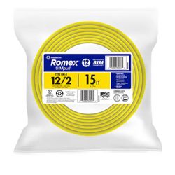 Southwire 12-feet 12/2 / Romex SIMpull Solid Indoor CU NM-B W/G Individual Pack (By The Roll )