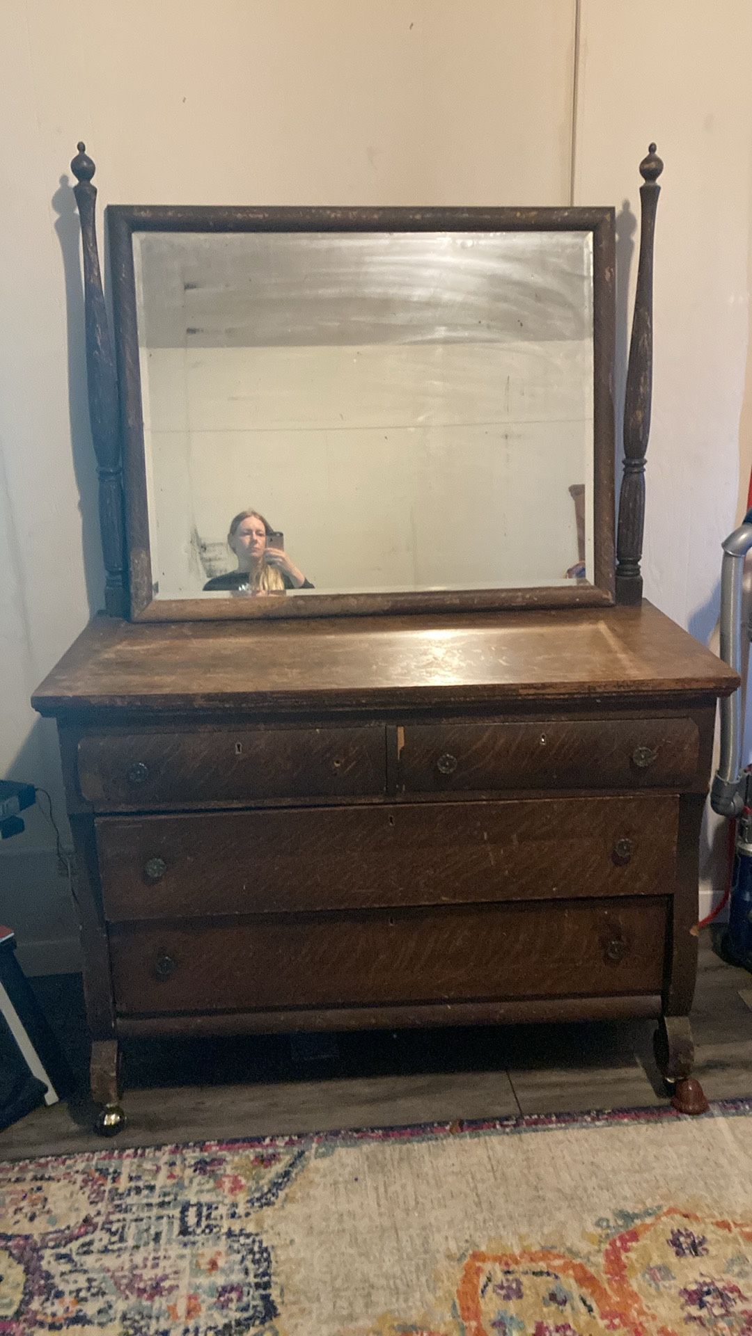 Antique Mirrored Dresser 