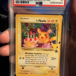 Birthday Pikachu Psa 10