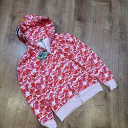 PINK BAPE ZIP UP SIZE MENS MEDIUM