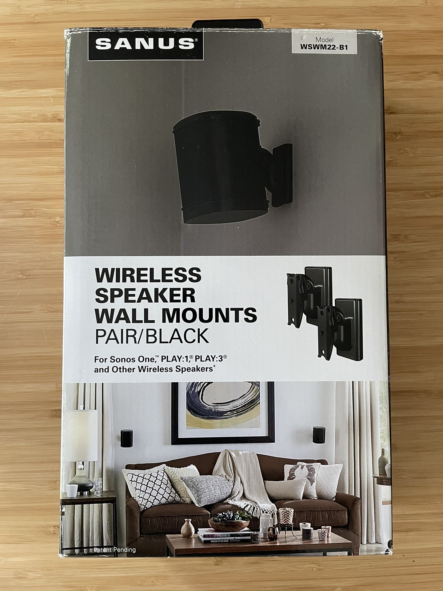 SANUS Swivel And Tilt Wireless Speaker WALL MOUNT Pair (designed for speakers up to 10lbs.)