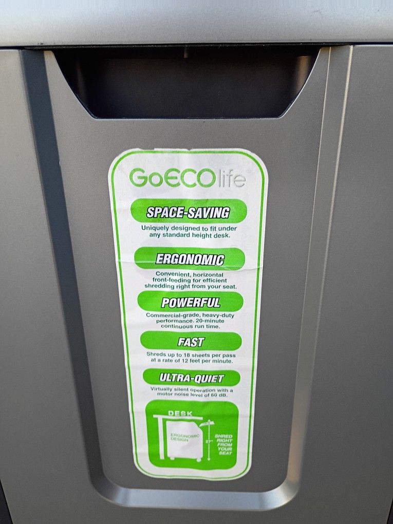 GoEcoLife Professional Grade Shredder - Good Condition