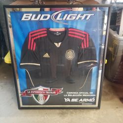 Bud light mexican soccer world cup framed jersey