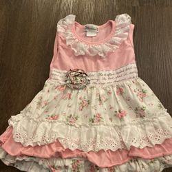 Girls Pink Lace Chicaboo Dress Size 2t #17