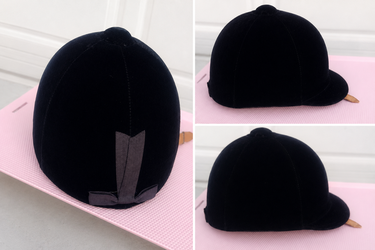 classic black velvet English equestrian hunt cap