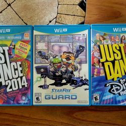 Wii U 3 Game Lot. Just Dance 2014, Just Dance Disney Party 2, StarFox Guard