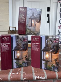 Bronze Outdoor Wall Lanterns (3) — new in box