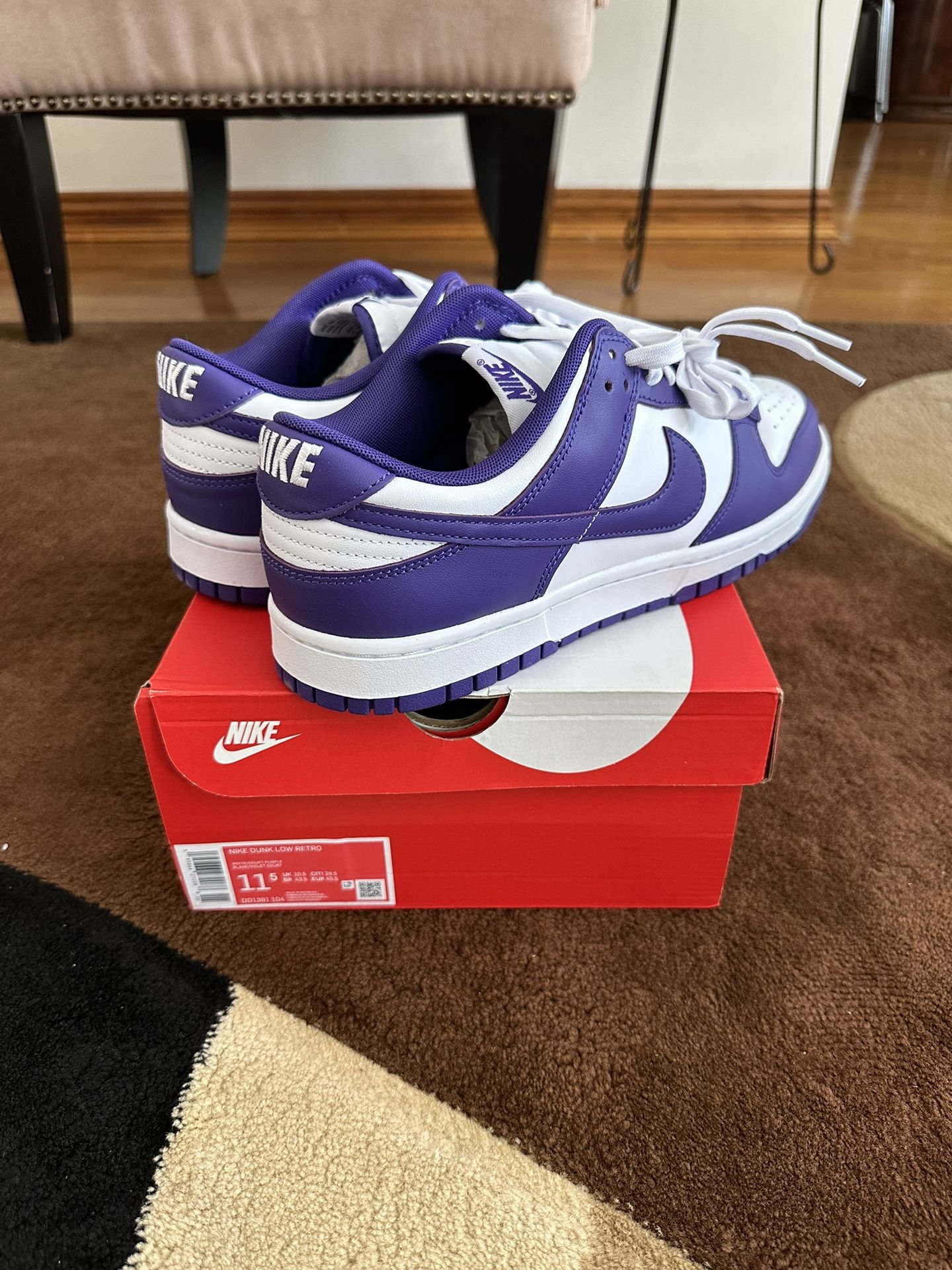 Nike Dunk Low Court Purple Size 11.5