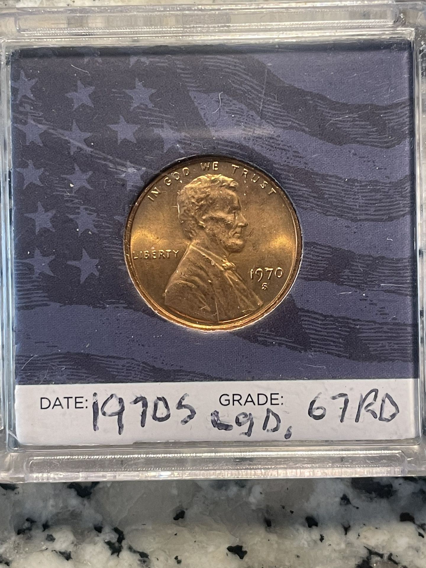 1970 S Lincoln Penny Pf 67rd Lg Date