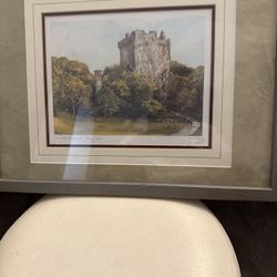 Signed Philip Gray Print “The Gift of Eloquence, Blarney Castle” – Framed Ireland Landscape Art