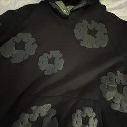 Black And Gray Denim Tears Hoodie 