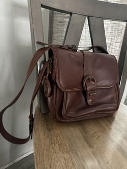 Classic Vintage 100% Genuine Real Leather brown purse Crossbody Bag