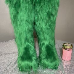 Pretty Green Faux Fur Knee-Boots Sizes 9.5-10 Message True Size & Order