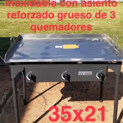 Plancha Taquera Grande De Acero Inoxidable Grueso
