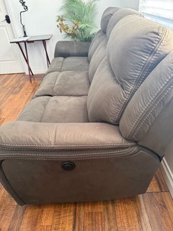 Gray Power Recliner Sofa