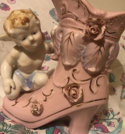 Super Cute Vintage Angel on Pink Boot +