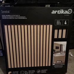 Artika Sonolok Sound-Absorbing Slatted Panel Kit. Oak/Black. New