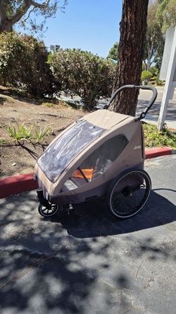 Delta Children Jeep Everest 2-in-1 Child Bike Trailer and Stroller for 2 Kids,