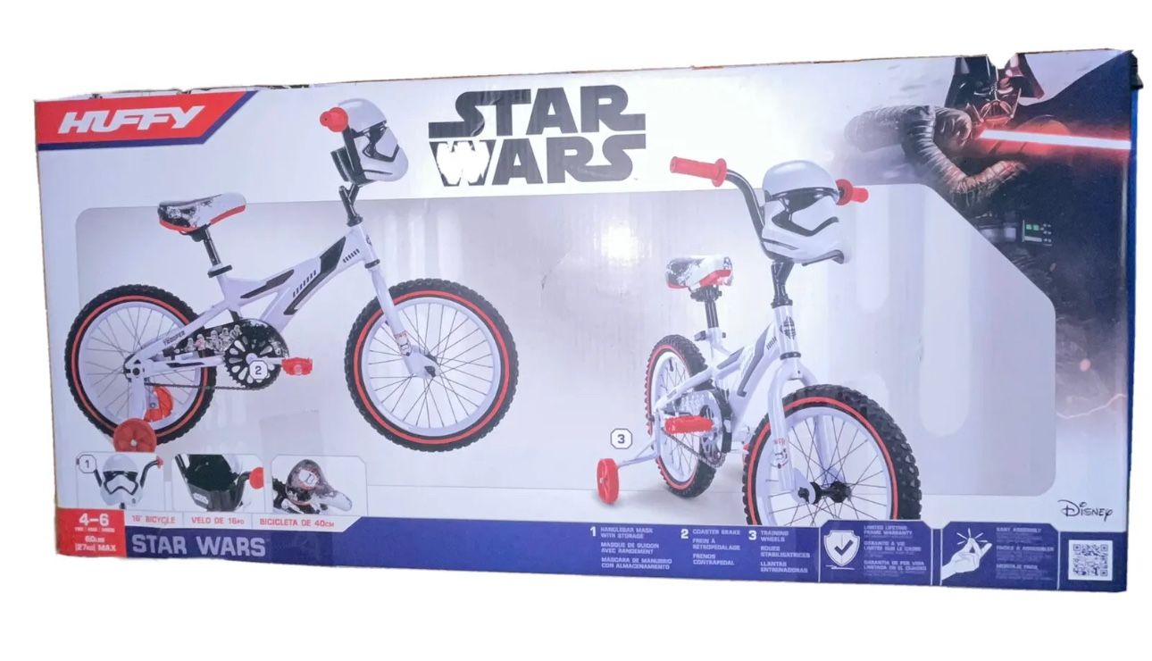 Star Wars Stormtrooper Disney Huffy 16” Bike with Training Wheels - White - New In Box 